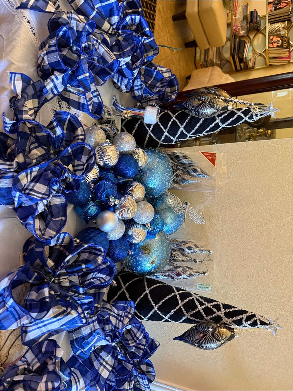 Blue and Silver Holiday Tree Topper Set - Unbranded